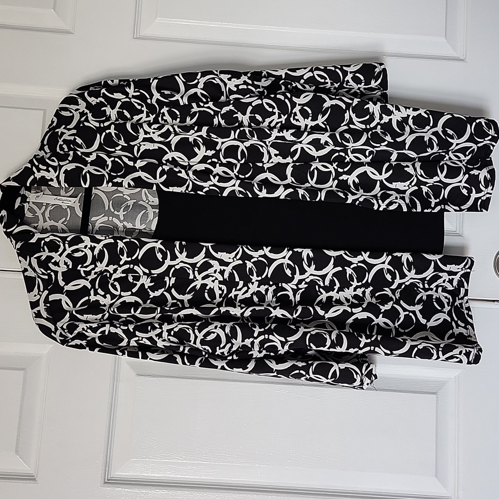 NY Collection Stylish Black and White Women's 2X Blouse